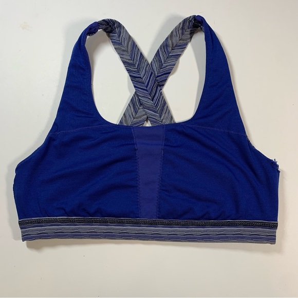Size 8 Lululemon blue pattern thick straps X back all sport sports bra - Picture 12 of 15